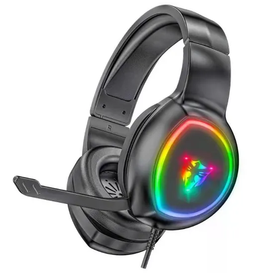 Best Selling 40mm Speaker Over Ear Wired Headphones with Mic for Gaming Low Latency 50ms LED Wired Gaming Headsets 