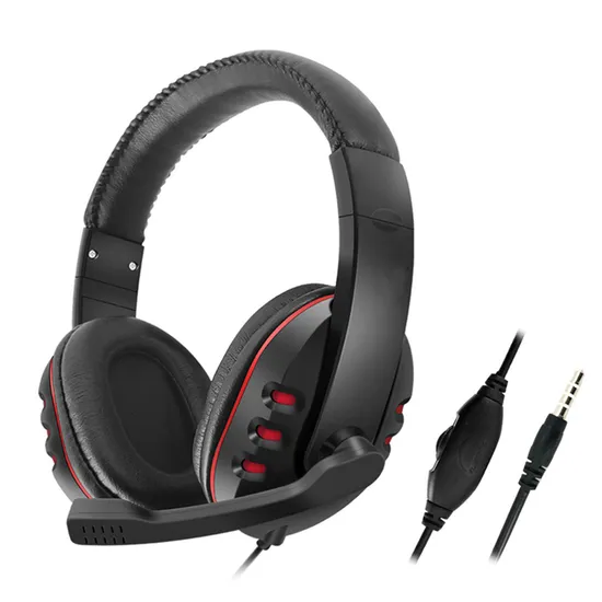 Over Head Hands Free Gaming Wired Headphones Stereo Computer Laptop Headset with Microphone 